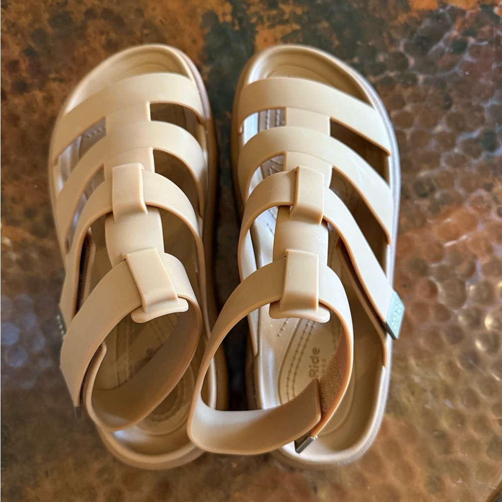 CROCS Women's Tan Sandals never worn w/out tags